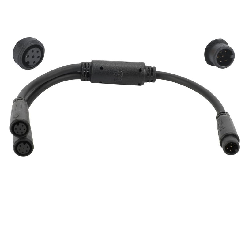 EBIKE Cable 6 Pin; 1T2 Y-Splitter Extension Wire for eBike, Julet Type, Suitable for Brake Cut-Off Switch, Gear Shift Sensor, Throttle, Pedal Assist Sensors, 7.9", Waterproof Design